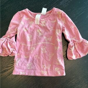 Matilda Jane Pink Long Sleeve Top with Balloon and Butterfly Print
